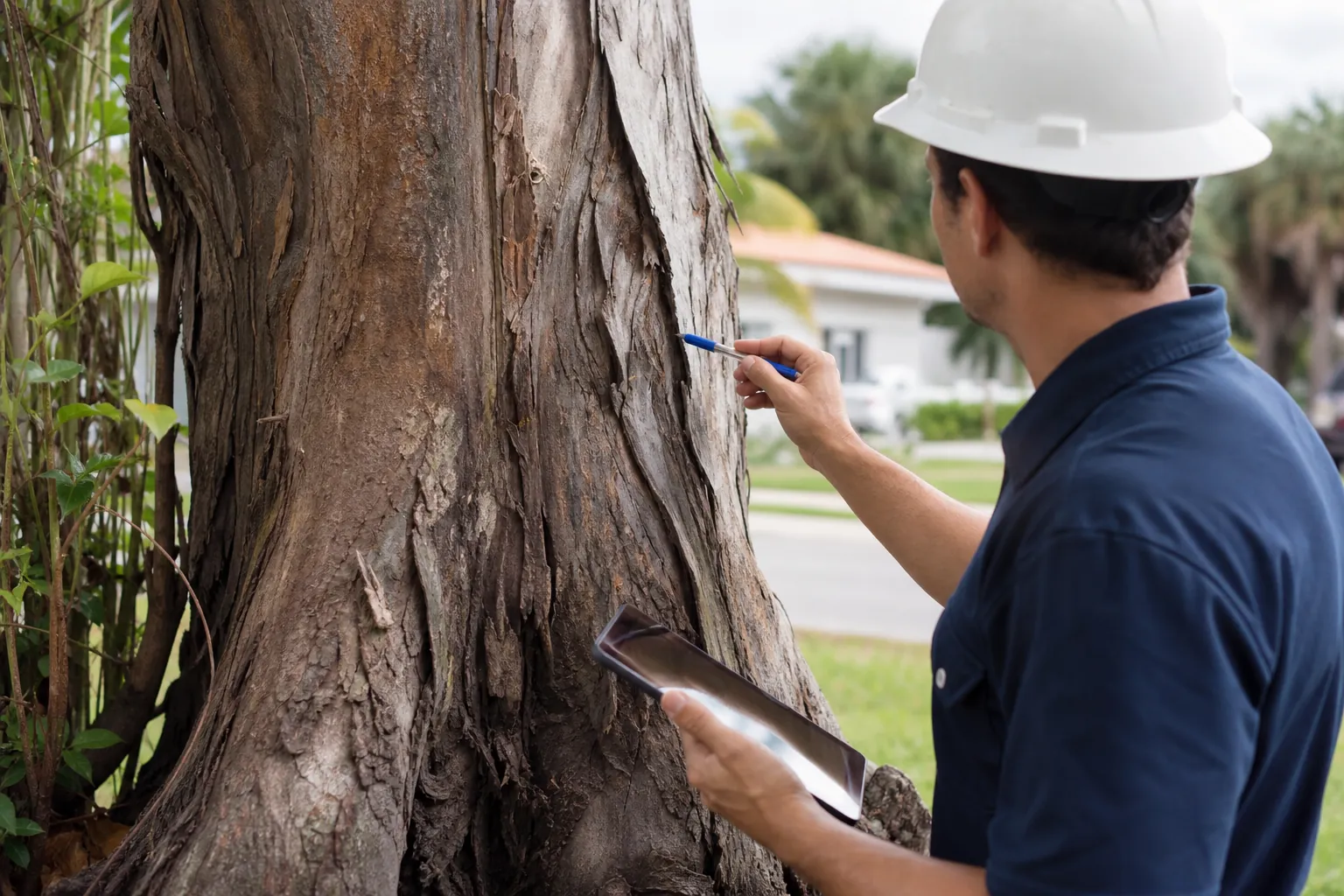 Editorial illustration of What an arborist inspection typically examines in Florida