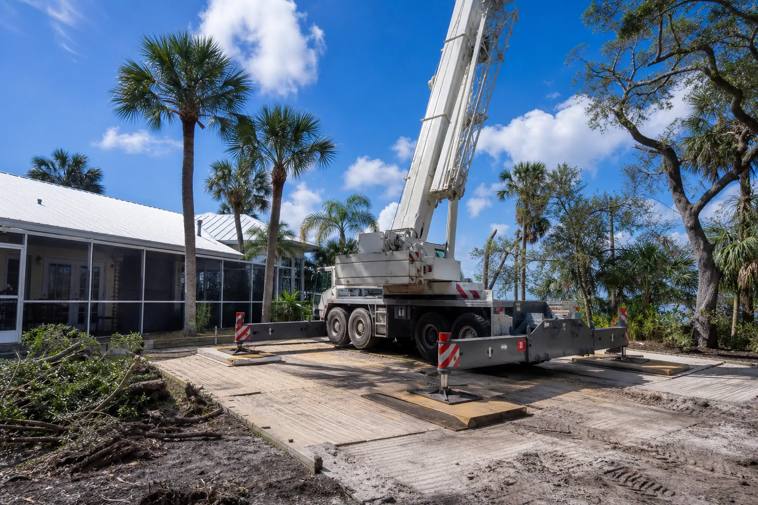 Evaluate the Crane Setup Area and Ground Conditions in Florida Editorial illustration of Evaluate the Crane Setup Area and Ground Conditions in Florida