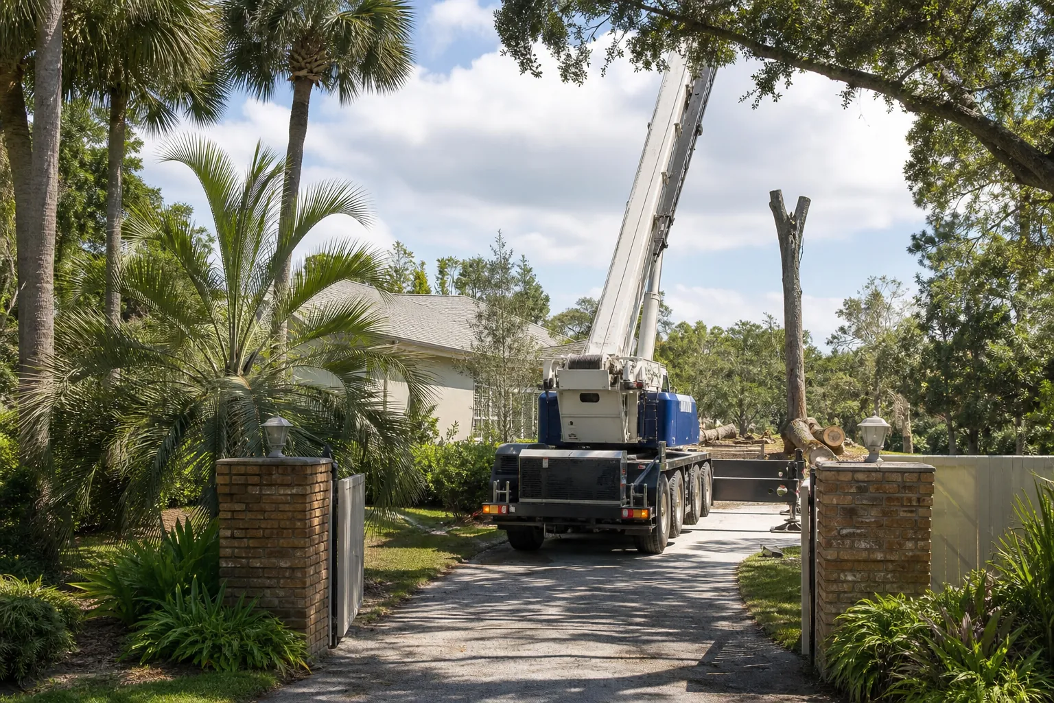 Start With the Crane’s Route Into the Property in Florida Editorial illustration of Start With the Crane’s Route Into the Property in Florida