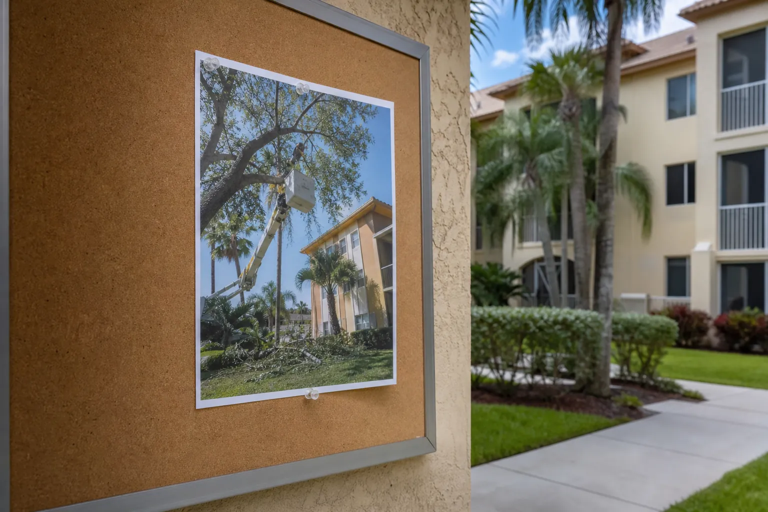 How to write a helpful condo tree trimming resident notice in Florida Editorial illustration of How to write a helpful condo tree trimming resident notice in Florida