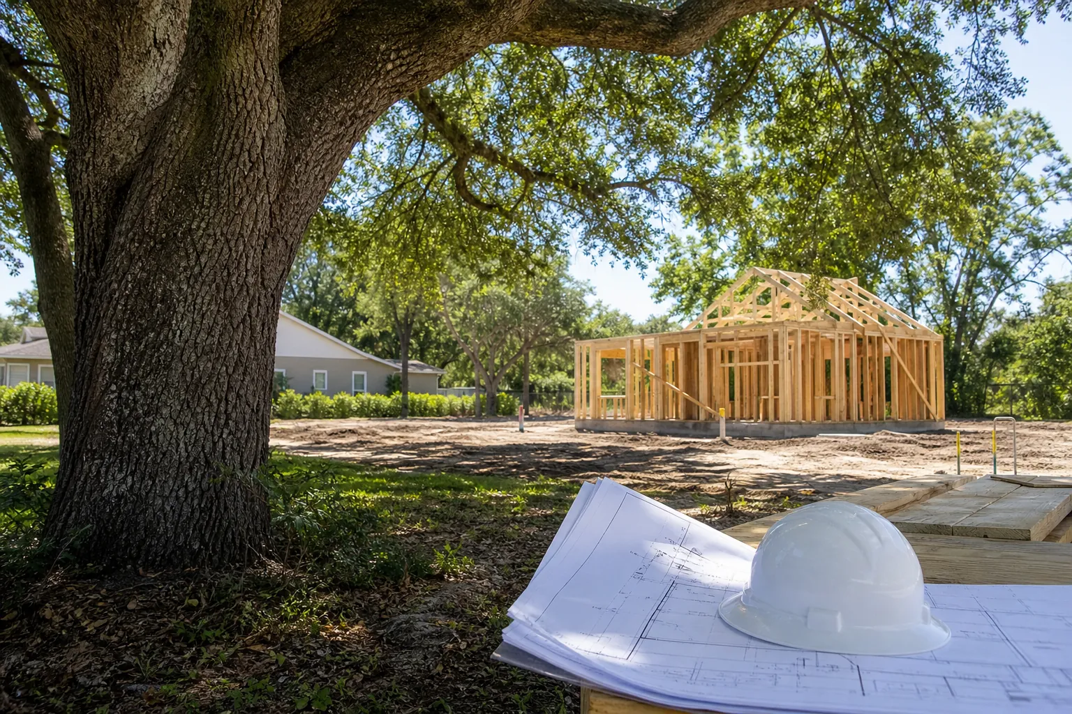 Why a tree inspection matters before construction in DeLand in Florida Editorial illustration of Why a tree inspection matters before construction in DeLand in Florida