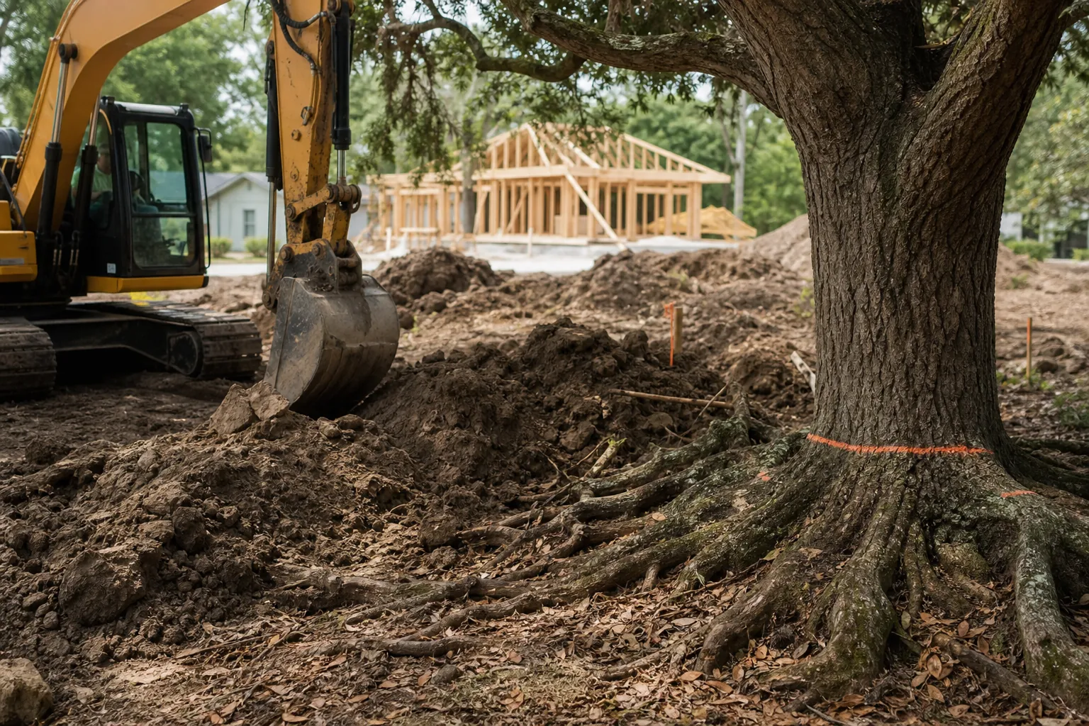 How Construction Can Affect Established Trees in Florida Editorial illustration of How Construction Can Affect Established Trees in Florida