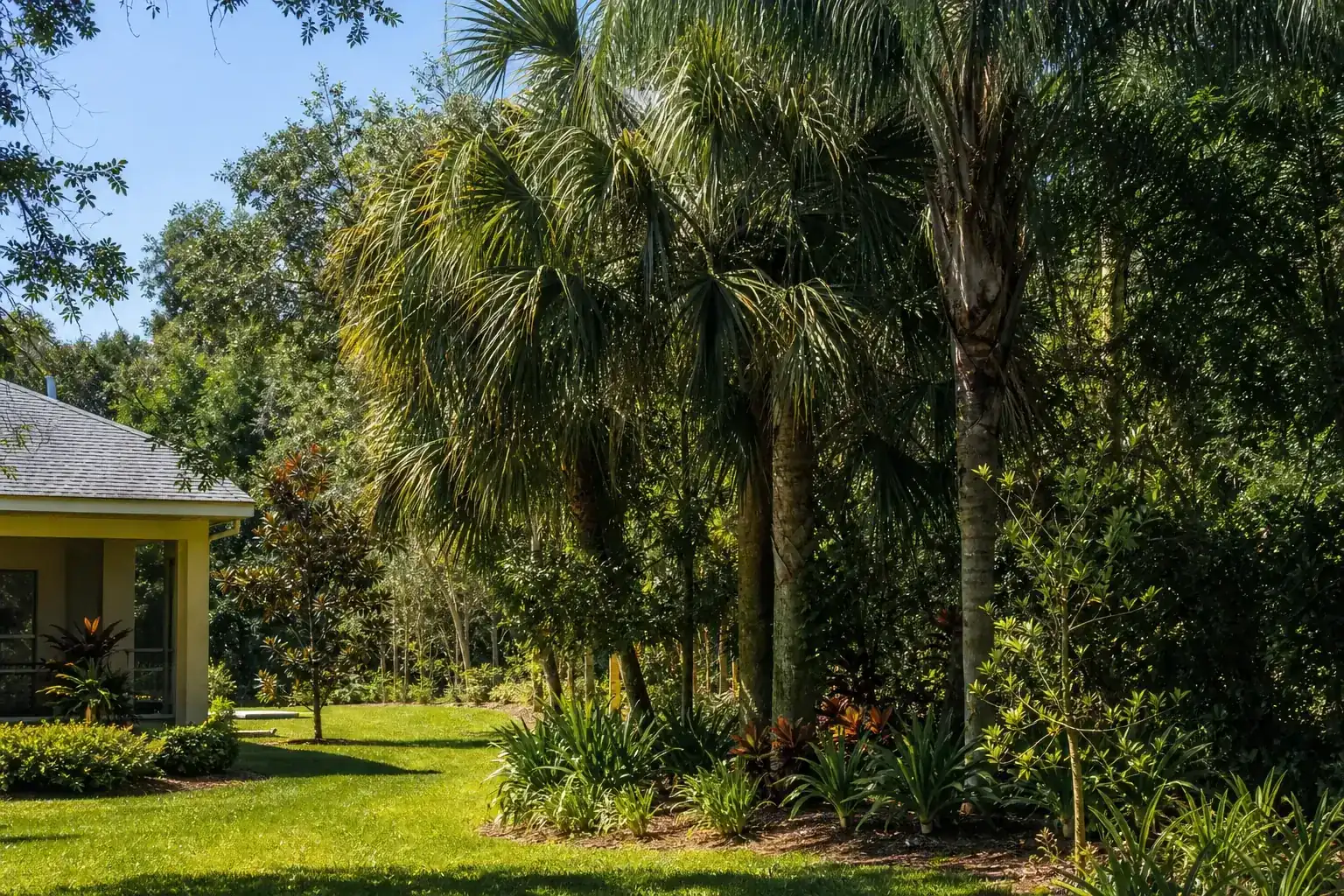 Palm trees in a Central Florida yard during a discussion of why light improvement matters for your property Palm trees in a Central Florida yard during a discussion of why light improvement matters for your property