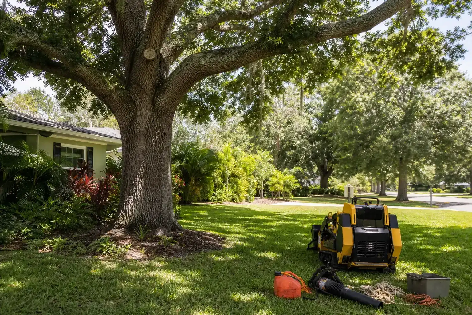 Mature Florida tree in a residential yard during a discussion of what is included in a commercial tree service contract? Mature Florida tree in a residential yard during a discussion of what is included in a commercial tree service contract?