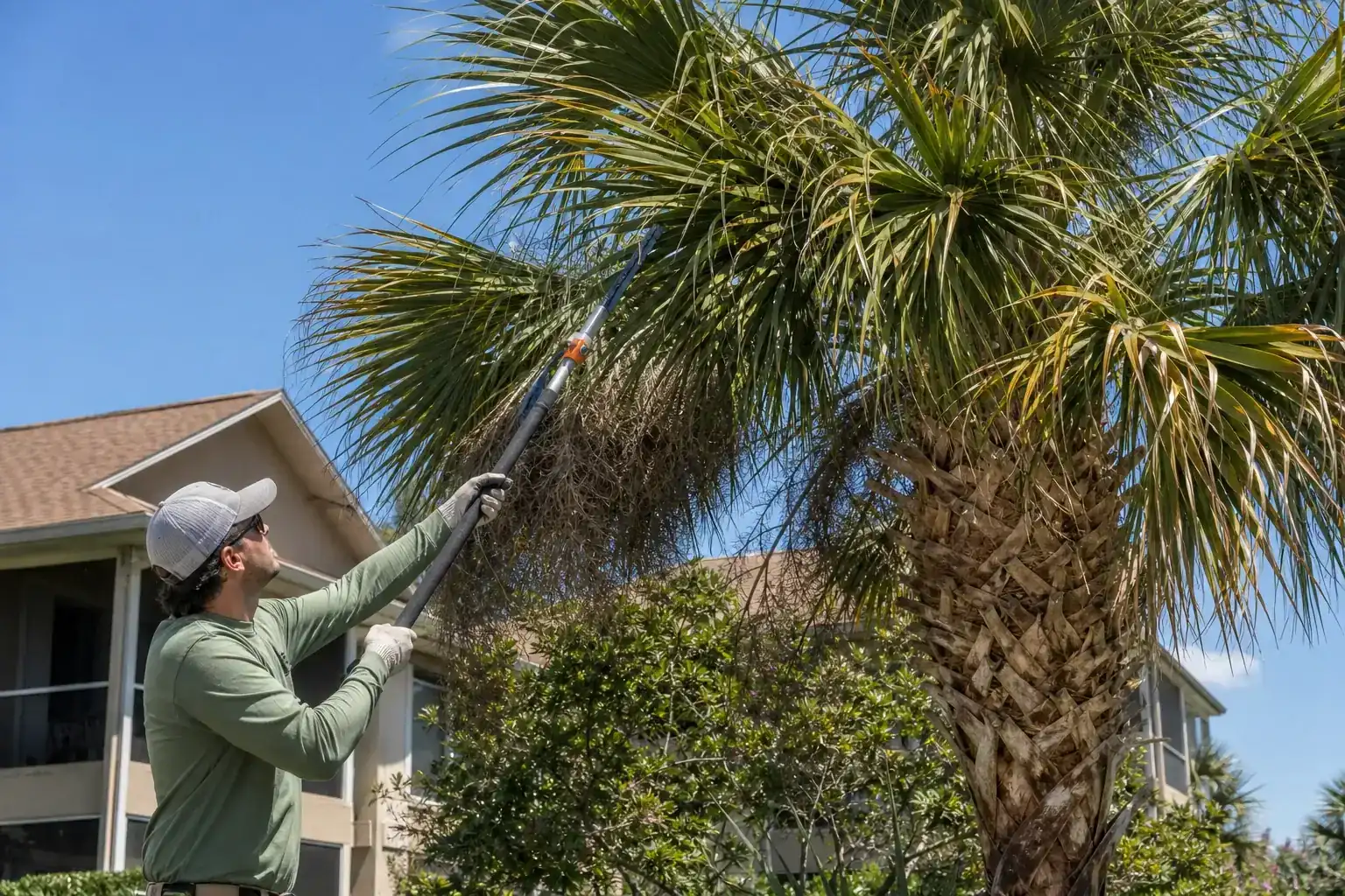 Palm trees in a Central Florida yard illustrating why tree maintenance matters for condo associations