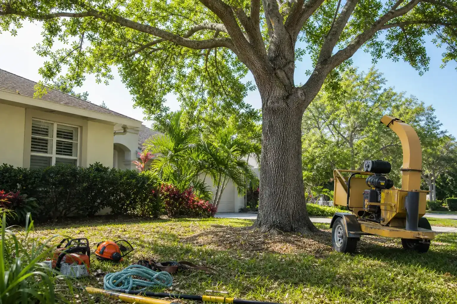 Mature Florida tree in a residential yard illustrating importance of tree removal in deltona, fl Mature Florida tree in a residential yard illustrating importance of tree removal in deltona, fl