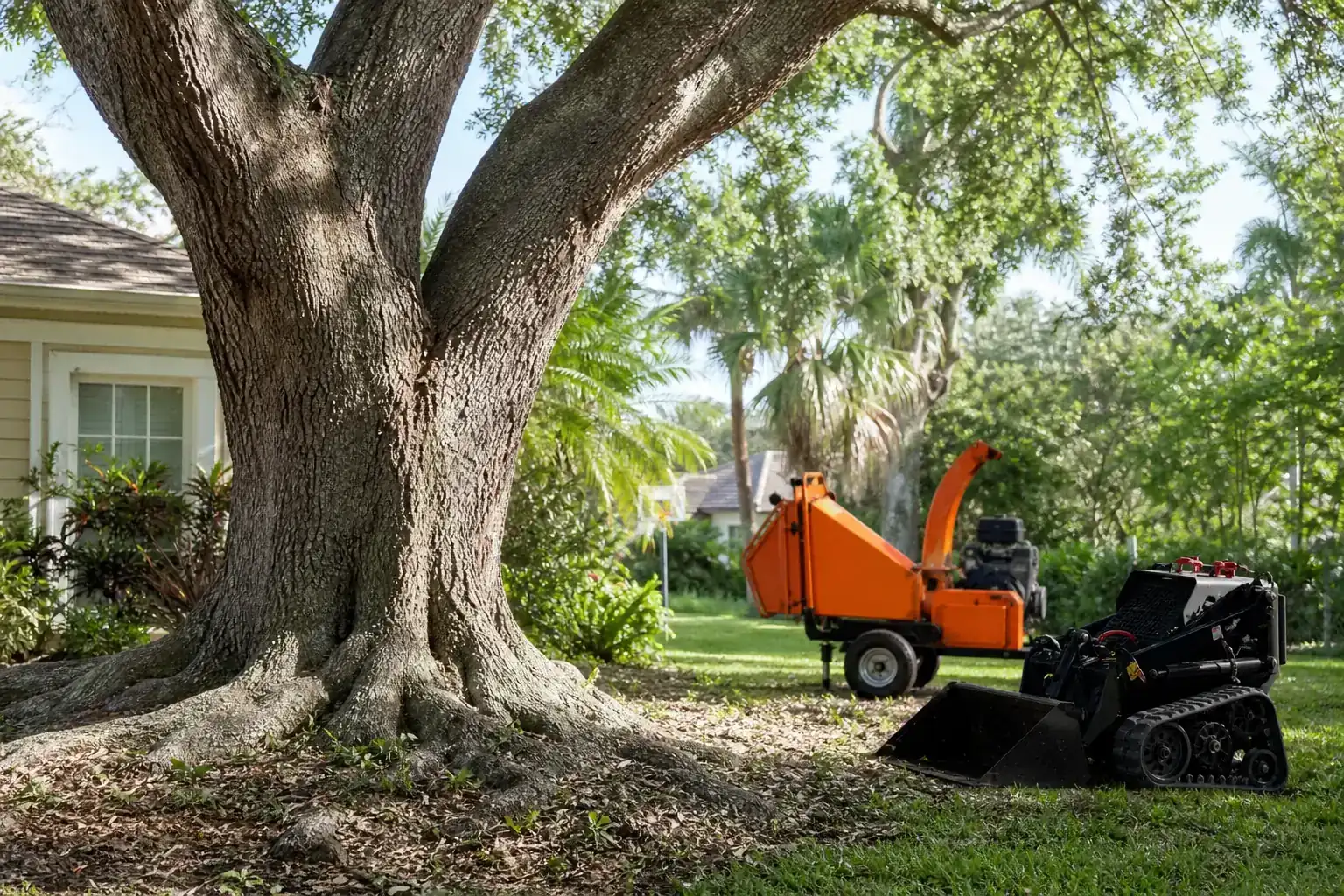 Mature Florida tree in a residential yard illustrating understanding land clearing regulations in daytona beach, fl Mature Florida tree in a residential yard illustrating understanding land clearing regulations in daytona beach, fl