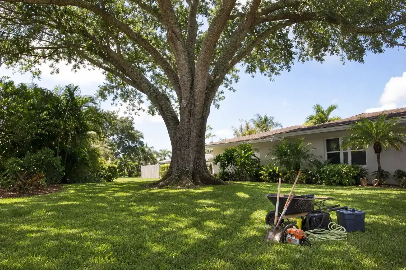 Mature Florida tree in a residential yard for local tree services in daytona beach, fl you can trust Mature Florida tree in a residential yard for local tree services in daytona beach, fl you can trust