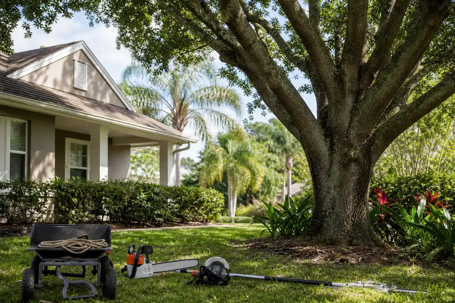Mature Florida tree in a residential yard illustrating understanding residential tree services in daytona beach, fl Mature Florida tree in a residential yard illustrating understanding residential tree services in daytona beach, fl