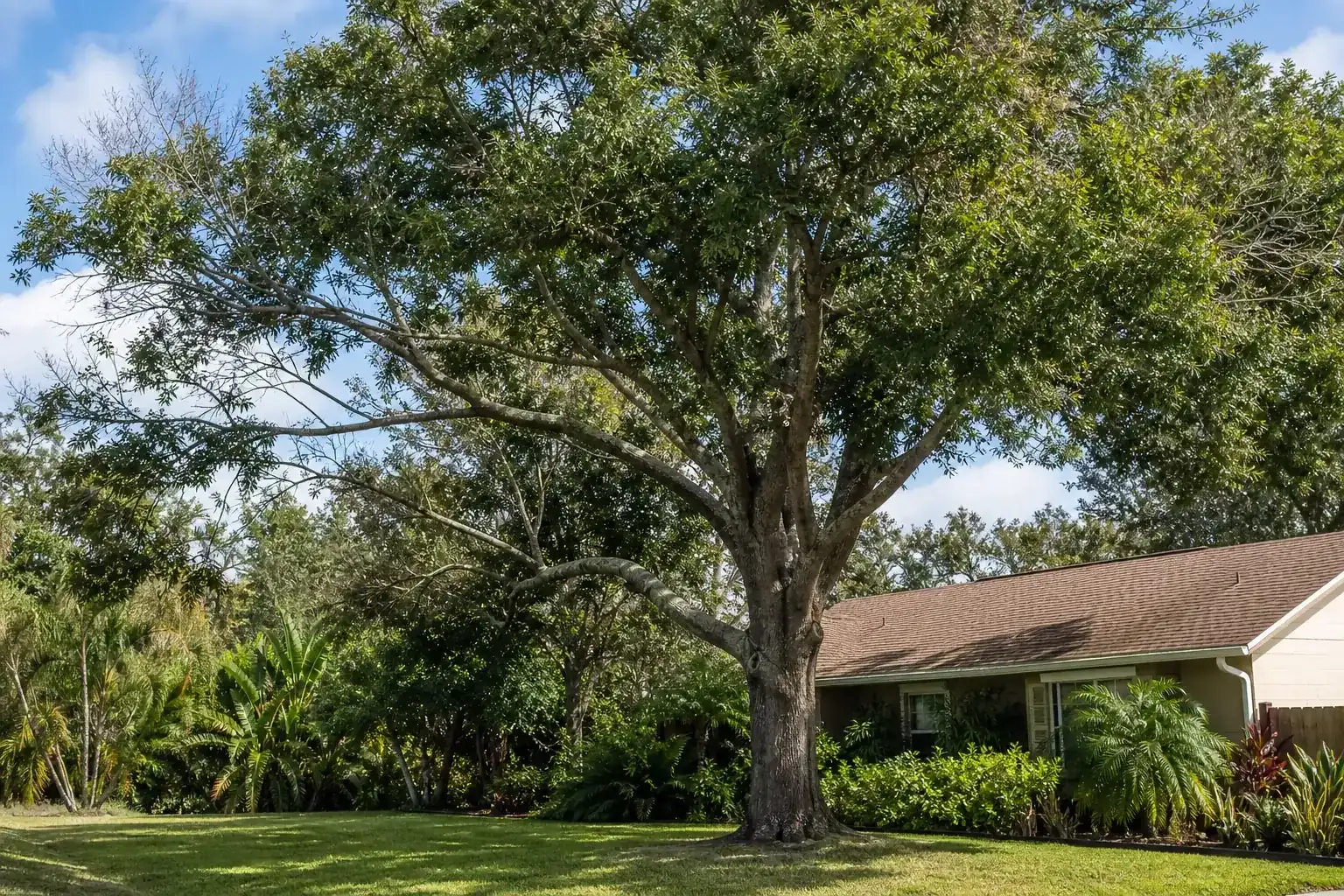 Mature Florida shade tree with branches ready for trimming illustrating residential tree trimming in daytona beach fl for safer, stronger, healthier trees Mature Florida shade tree with branches ready for trimming illustrating residential tree trimming in daytona beach fl for safer, stronger, healthier trees