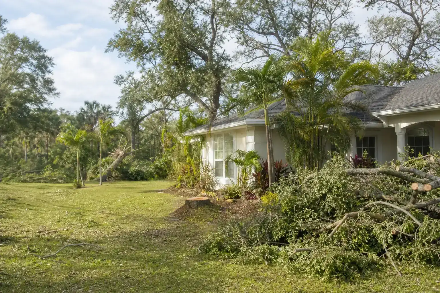 Storm-damaged branches beside a Florida home for stump grinding after hurricane in volusia county: what to know Storm-damaged branches beside a Florida home for stump grinding after hurricane in volusia county: what to know