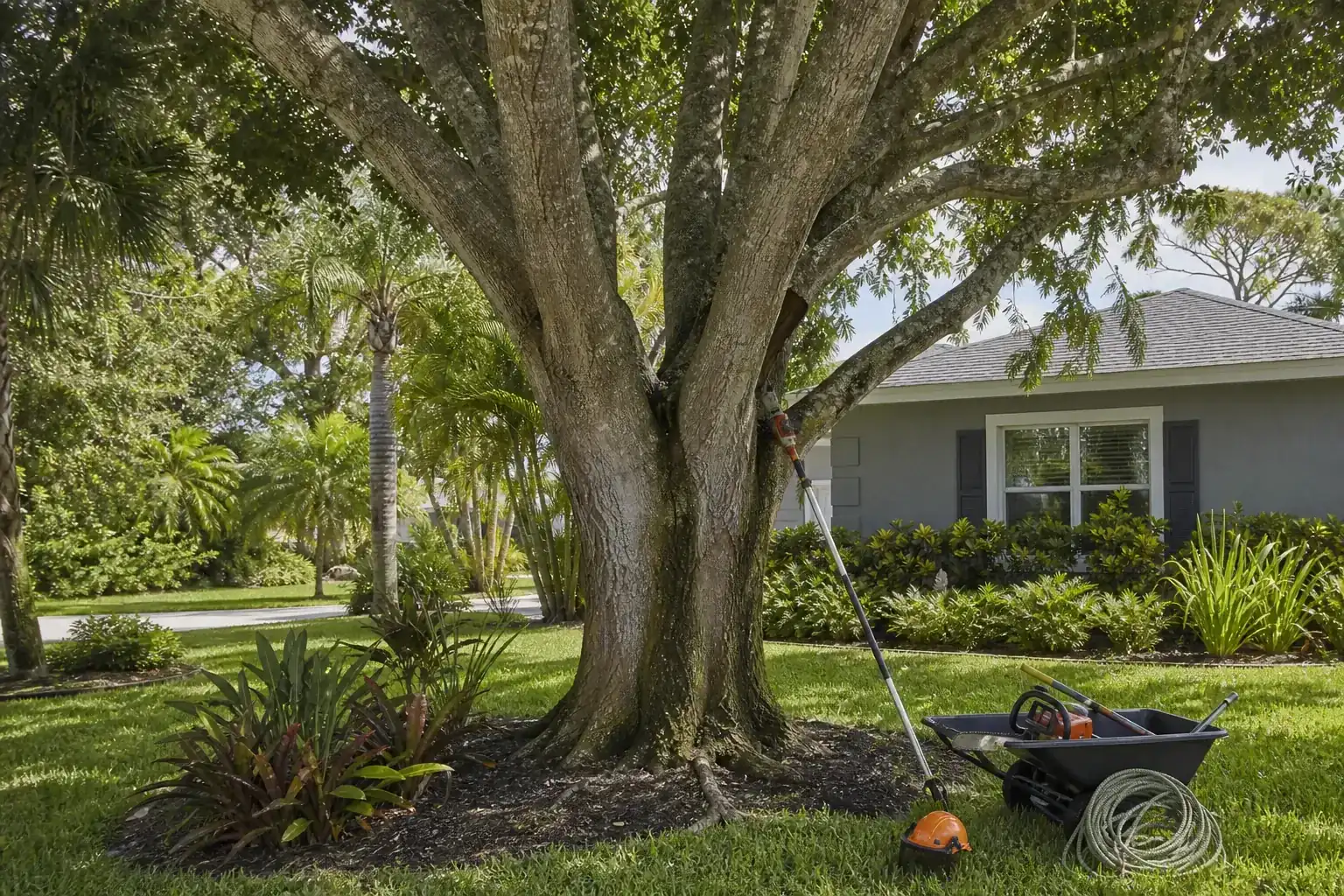 Mature Florida tree in a residential yard illustrating understanding daytona beach tree regulations