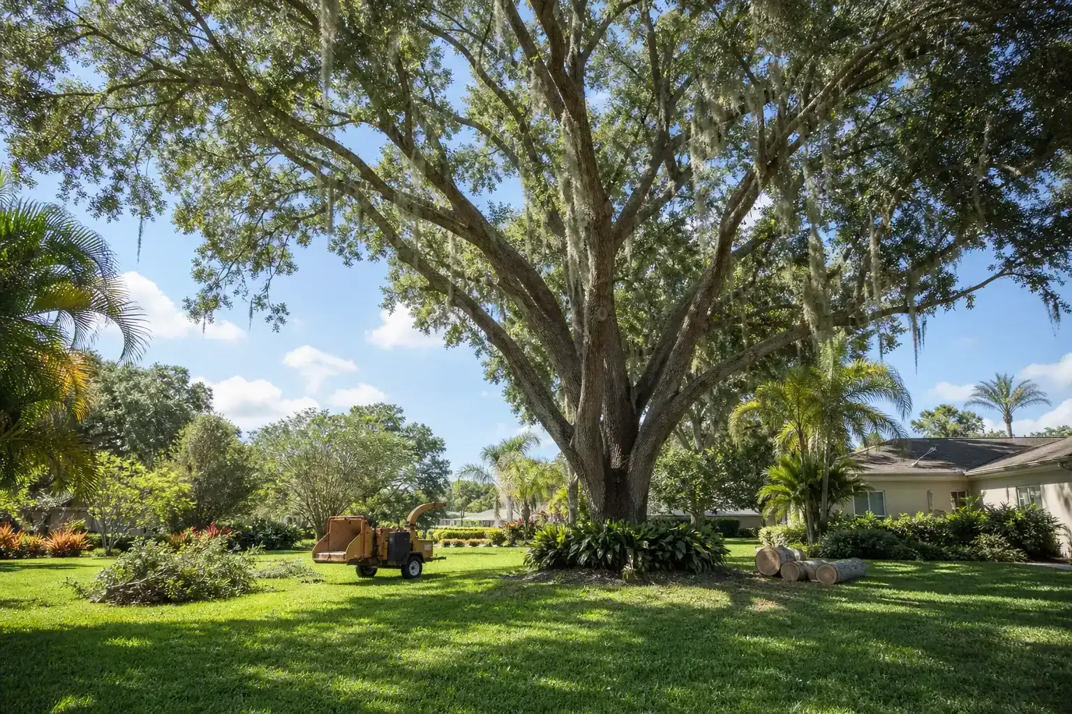 Mature Florida tree in a residential yard for tree removal daytona beach, fl | central fl tree experts Mature Florida tree in a residential yard for tree removal daytona beach, fl | central fl tree experts