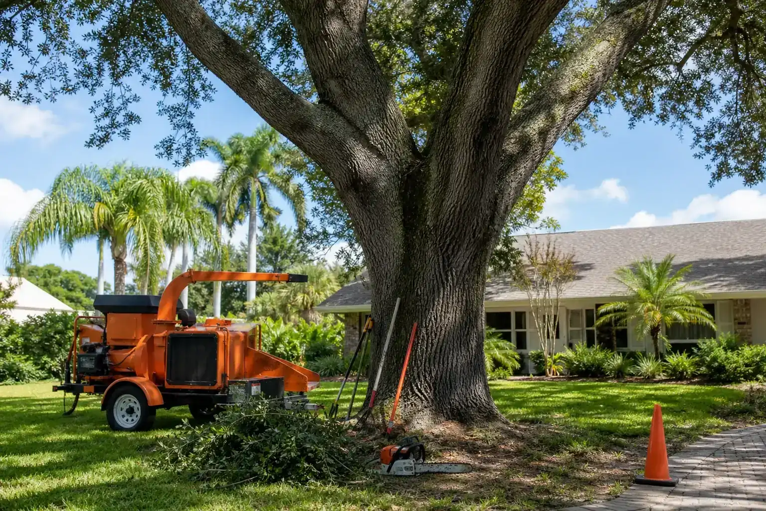 Mature Florida tree in a residential yard illustrating why tree removal in daytona beach, fl is essential for homeowners across volusia county, fl Mature Florida tree in a residential yard illustrating why tree removal in daytona beach, fl is essential for homeowners across volusia county, fl