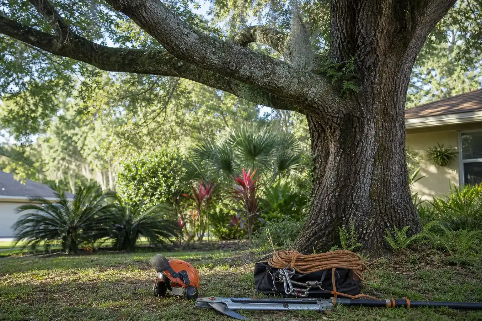 Mature Florida tree in a residential yard illustrating understanding tree safety assessments in port orange Mature Florida tree in a residential yard illustrating understanding tree safety assessments in port orange