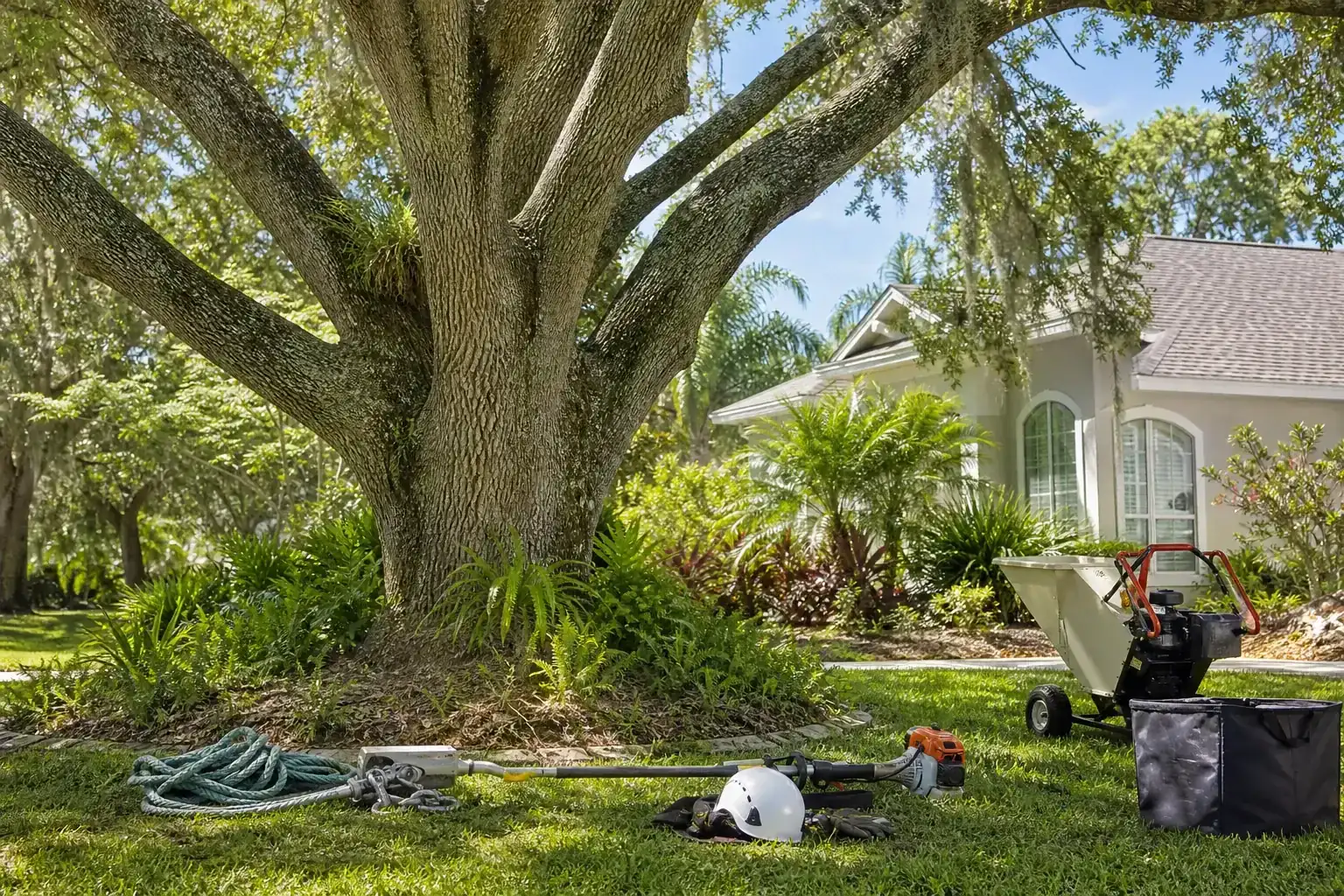 Mature Florida tree in a residential yard illustrating comprehensive tree care solutions in orlando, fl Mature Florida tree in a residential yard illustrating comprehensive tree care solutions in orlando, fl