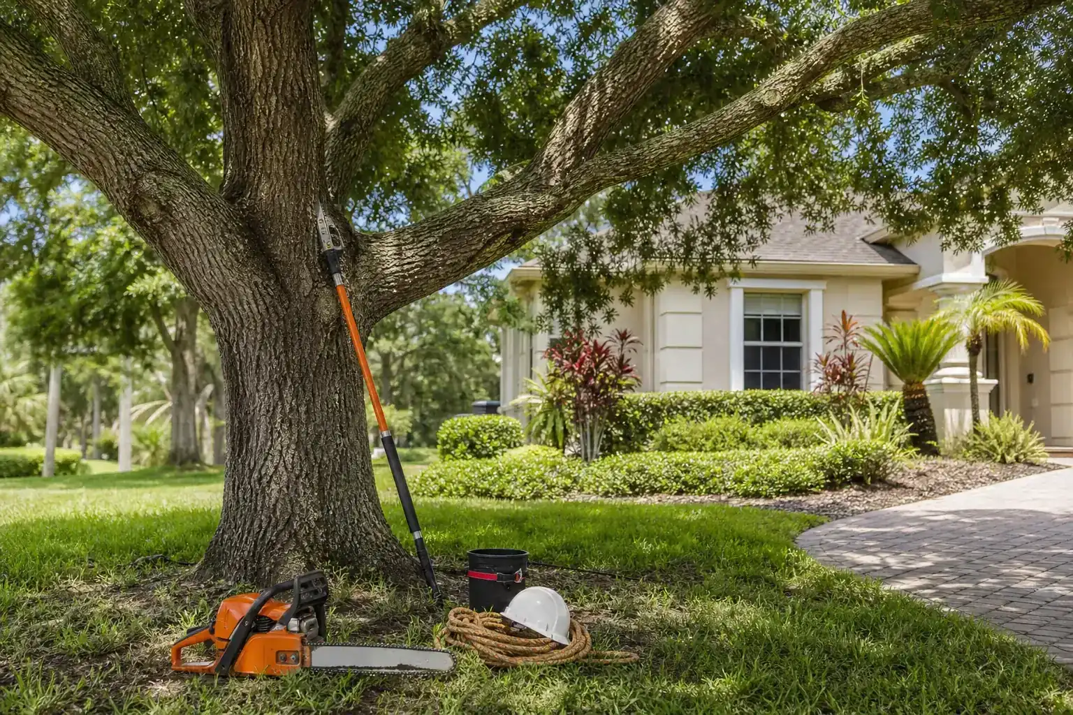 Mature Florida tree in a residential yard illustrating the importance of professional tree services in ormond beach, fl