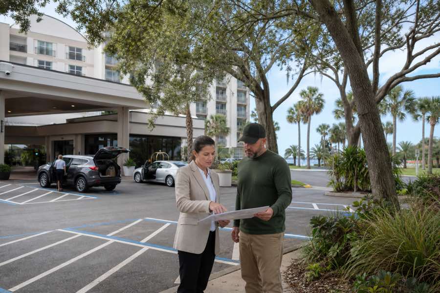 commercial tree service quote planning at a Daytona Beach, Florida property