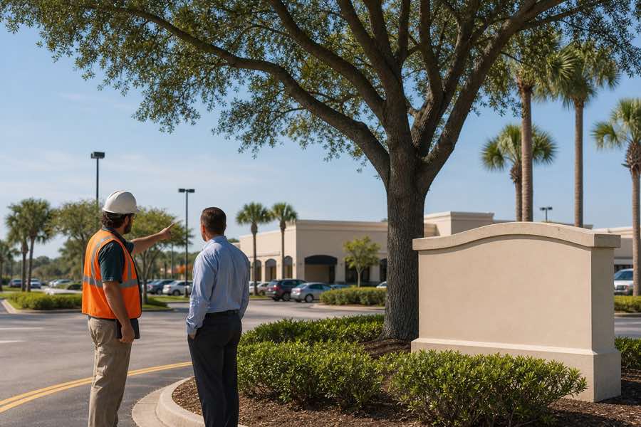 tree trimming company planning at a Daytona Beach, Florida property