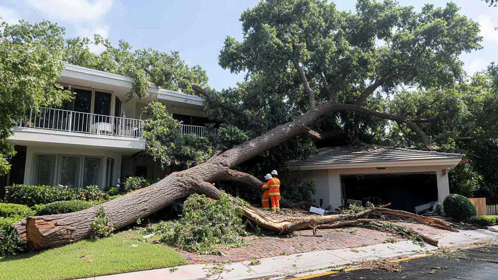 Tree Removal Near Power Lines in Pensacola, FL - tree-care scene Tree-care scene supporting tree removal near power lines in Pensacola, FL